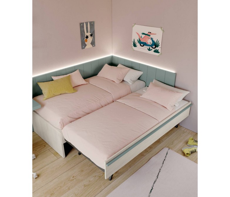 Dormitorio juvenil DS306STY24 con dos camas