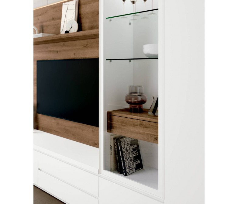 Mueble TV con LED DS950A02 blanco seda