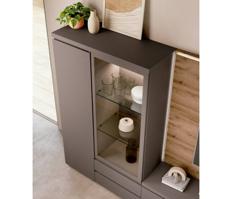 Mueble salon TV con luz led de diseño vanguardista DS950A05