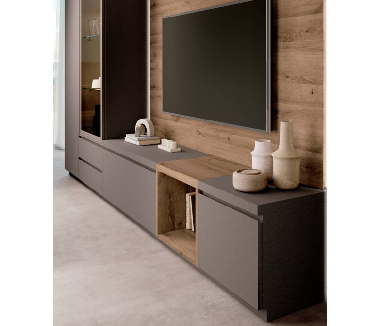 Mueble salon TV con luz led de diseño vanguardista DS950A05