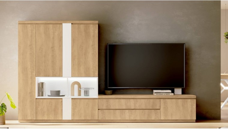 Mueble salon TV con luz led blanco DS950A08