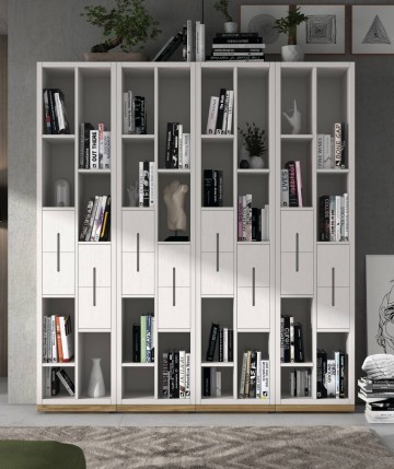Estantería con zócalo lacada en blanco DS317EST006