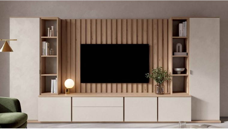 Composición de salón con panel estilo moderno DS503MUSS06