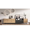 Mueble bajo con cajones y pie metálico DS648N001