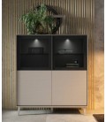 Vitrina moderna con iluminación LED y diseño geométrico DS642716
