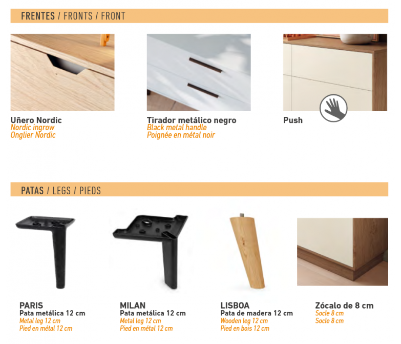Aparador con puertas de push estilo moderno DS277APA03