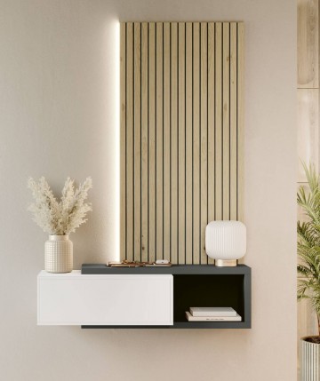 Mueble recibidor con panel ranurado moderno DS277REC01
