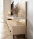 Composición mueble de salón con puertas ranuradas y luz led DS849COMNAT07