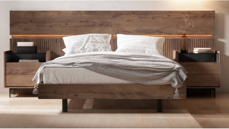Dormitorio estilo contemporáneo con luz led DS849BED14