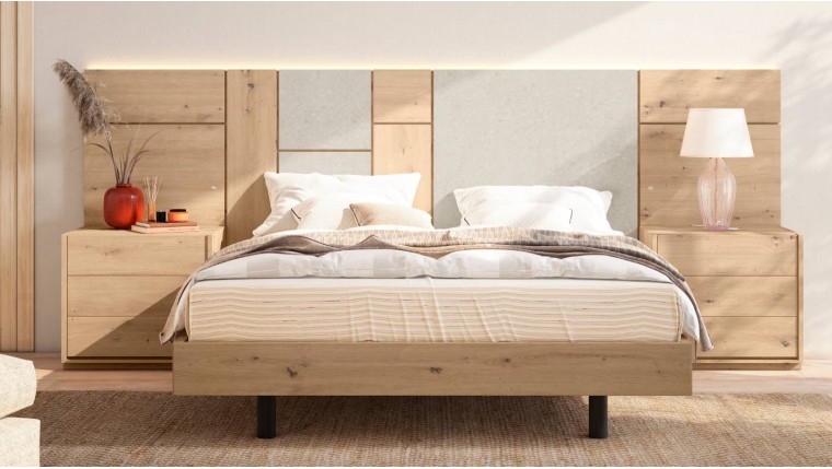 Dormitorio de diseño intimista con luz led en cabecero DS849BED16