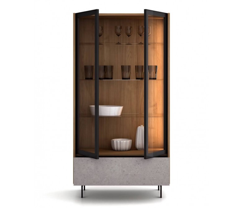 Mueble auxiliar vitrina con luz led en su interior DS849SK
