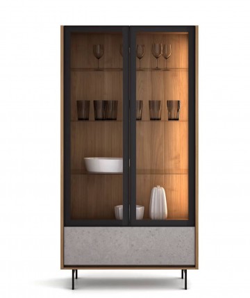 Mueble auxiliar vitrina con luz led en su interior DS849SK