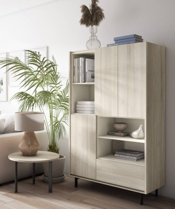 Mueble auxiliar con 3 puertas de madera DS849NG