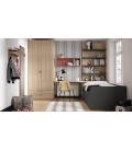 Cama nido juvenil con armario de 2 puertas, estantes y espejo DS430CMP3
