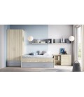Cama compacta juvenil con armario de 2 puertas +cajones DS430CMP17