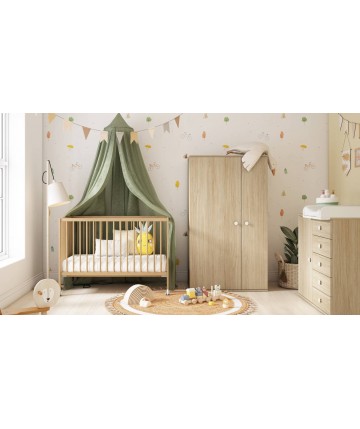 Dormitorio para bebe compuesto por cuna, cambiador y armario DS430CMP97