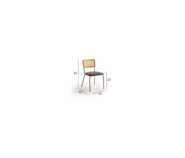 Silla tapizada con respaldo rajillado DS690ESTI