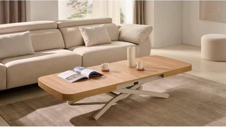 Mesa de centro/comedor extensible y elevable en varios acabados DS690NVLT