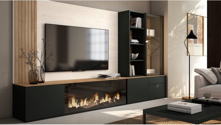 Mueble de salón con panel alistonado DS459BE5