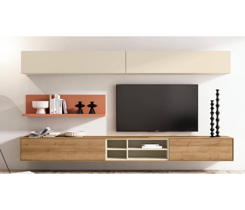Mueble de salón con modulos colgados DS459BE17