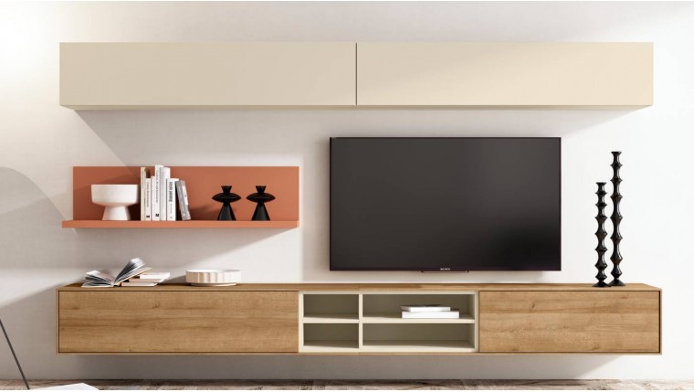 Mueble de salón con modulos colgados DS459BE17