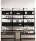 Estantería de salón de metal negra con vitrina DS459BE18