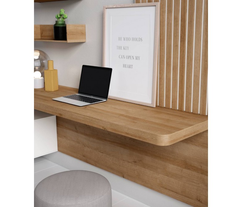 Composición salón con mueble TV y panel alistonado DS459BE30