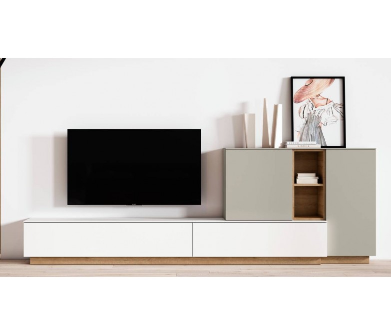 Mueble de salón con zócalo y estanteria DS459BE32
