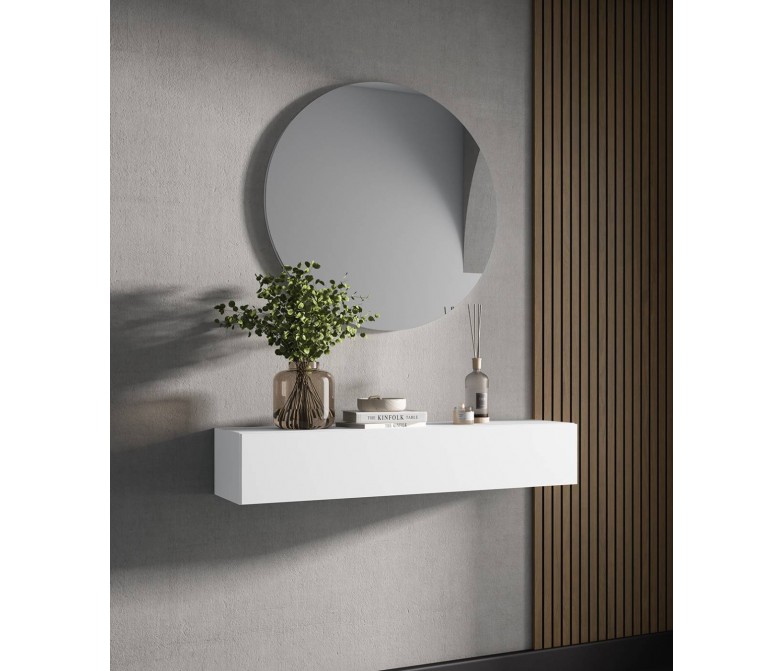 Mueble de entrada colgado con espejo redondo DS172BRV74