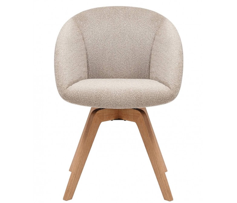 Silla giratoria tapizada con pie de madera en varios tejidos DS248ALL