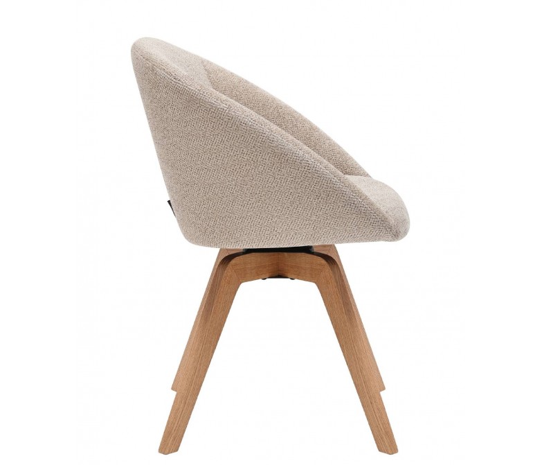 Silla giratoria tapizada con pie de madera en varios tejidos DS248ALL