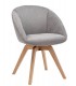 Silla giratoria tapizada con pie de madera en varios tejidos DS248ALL