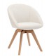 Silla giratoria tapizada con pie de madera en varios tejidos DS248ALL