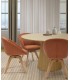 Silla giratoria tapizada con pie de madera en varios tejidos DS248ALL