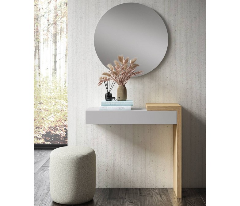 Mueble de entrada con espejo redondo original DS172BRV65