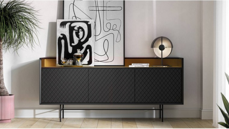 Aparador con 3 puertas elegante con patas metálicas DS391FFTY