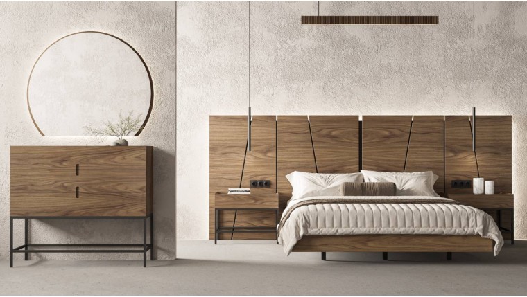 Dormitorio de matrimonio con cómoda DS117NG02
