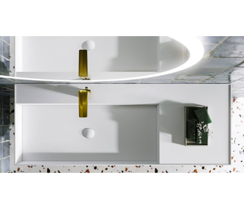Mueble de baño con espejo redondo DS880MARSL02