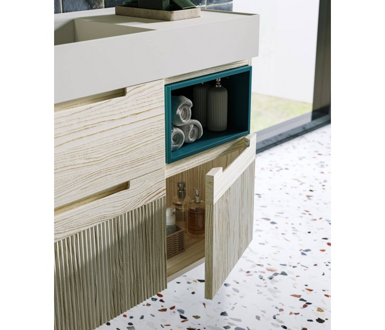 Mueble de baño con espejo redondo DS880MARSL02