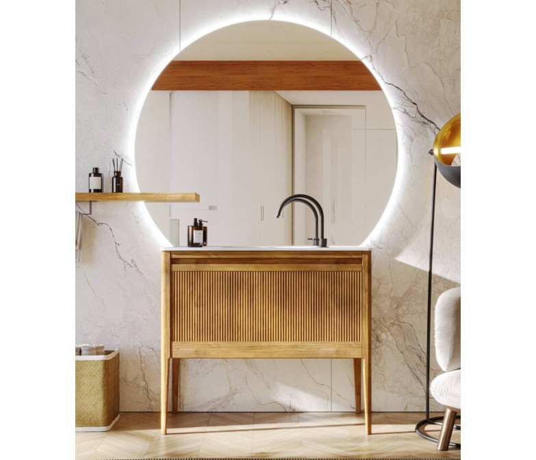 Mueble de baño de madera con espejo DS880TSCN02