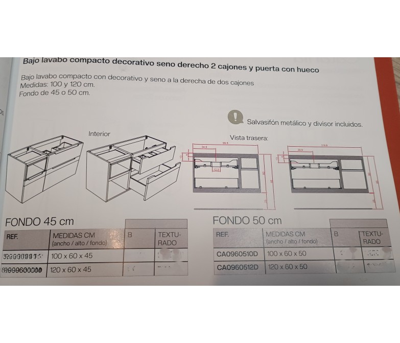 Mueble de baño con cajones DS880CTN06