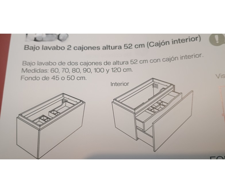 Mueble de baño de 2 cajones con espejo DS880LZ03