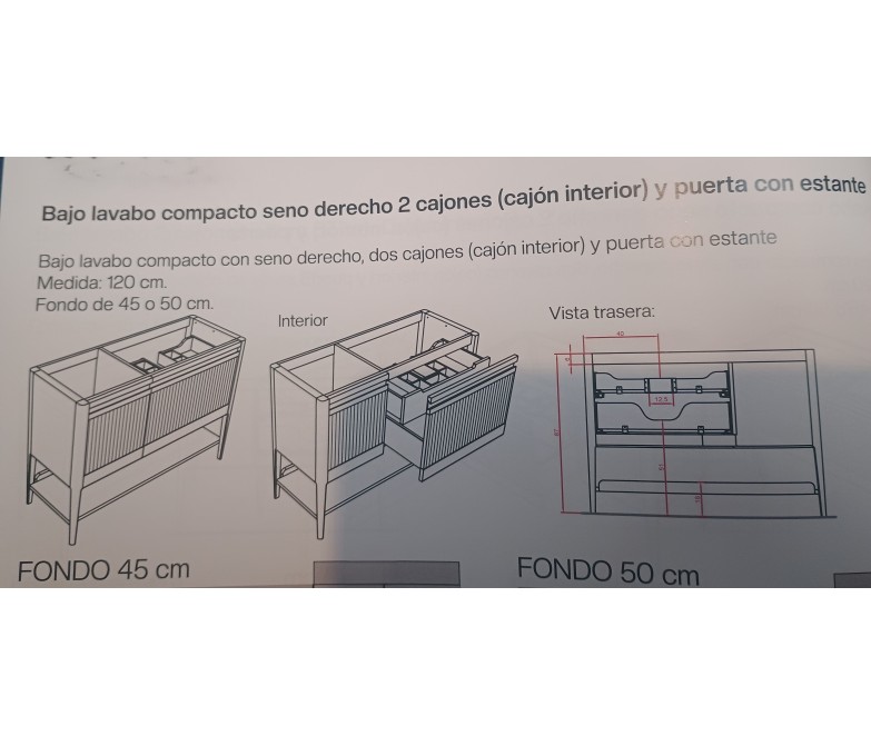 Mueble de baño de madera con espejo DS880TSCN04
