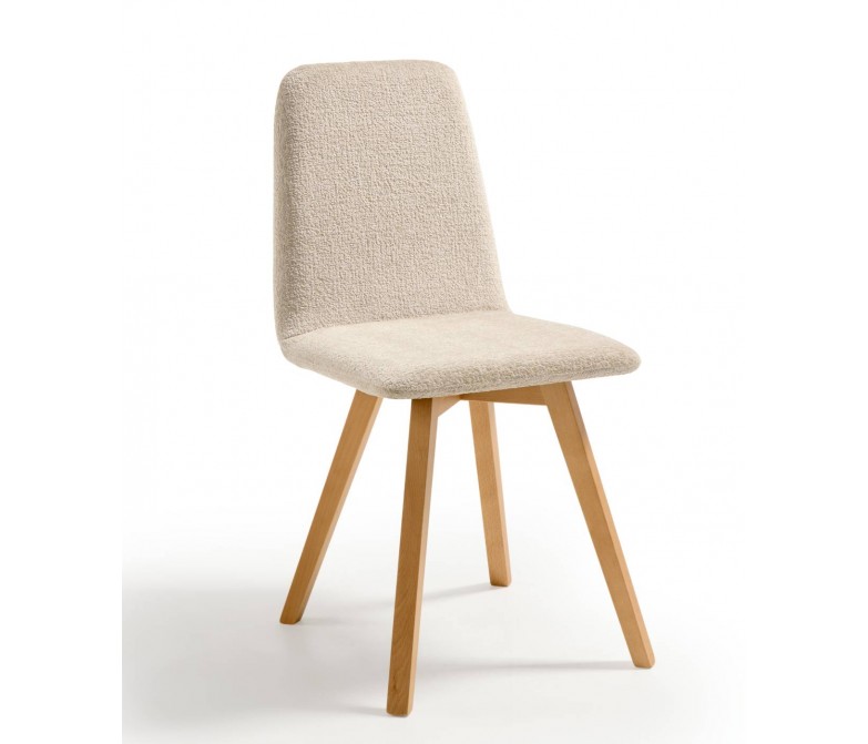 Silla de madera de haya, estilo nórdico con asiento y respaldo tapizado DS690NDN