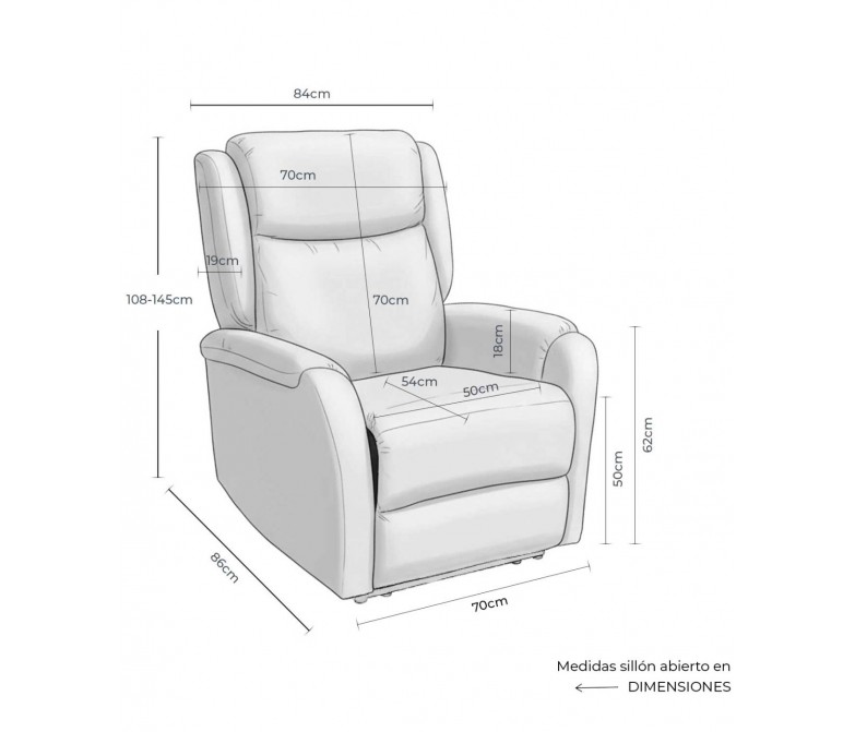 Sillón power lift eléctrico DS384AKR