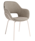 Silla tapizada con patas de metal blanco DS474BRSBN