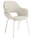 Silla tapizada con patas de metal blanco DS474BRSBN