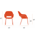 Silla tapizada con patas de metal blanco DS474BRSBN
