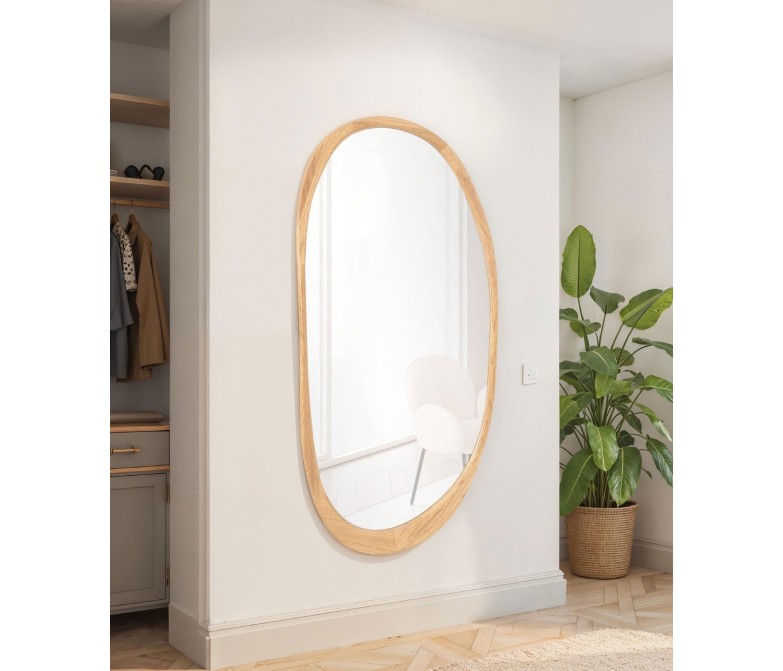 Espejo pared ovalado de madera natural 180x85cm DS344SPJ