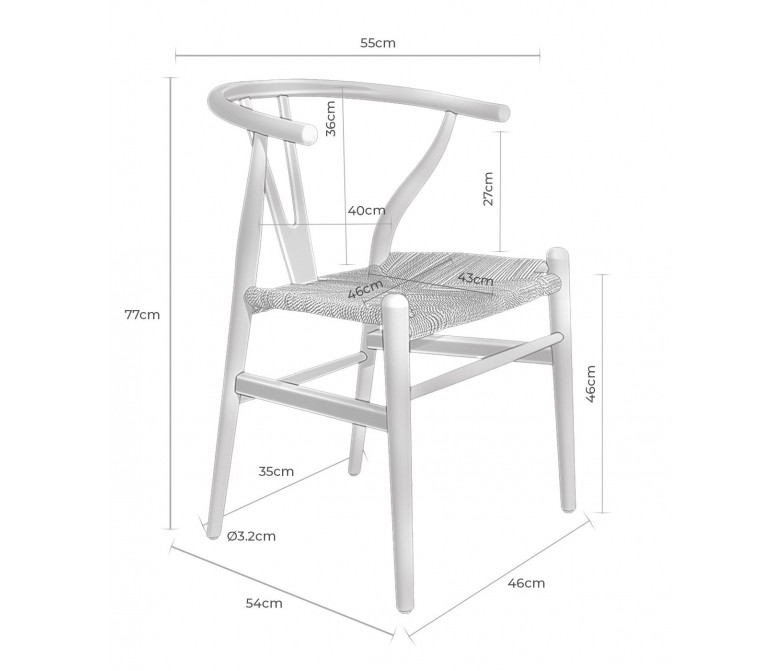 Silla de madera de diseño escandinavo